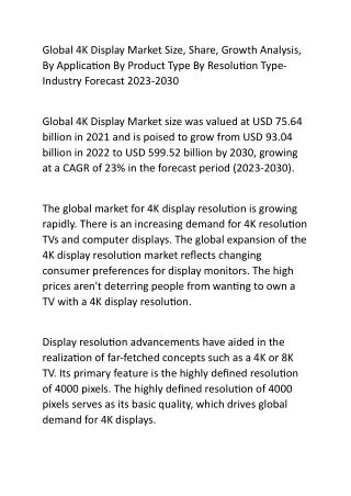 global 4k display market size share growth