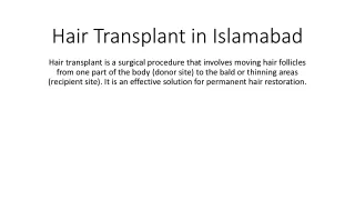 Hair Transplant in Islamabad