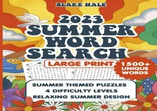 [PDF] DOWNLOAD Summer Word Search Large Print: Books for Seniors, Adults, or Teens, 100 Ch