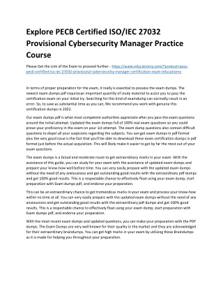 explore pecb certified iso iec 27032 provisional