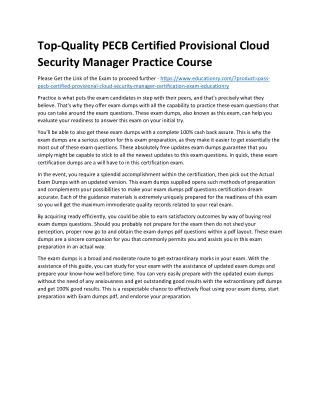 top quality pecb certified provisional cloud