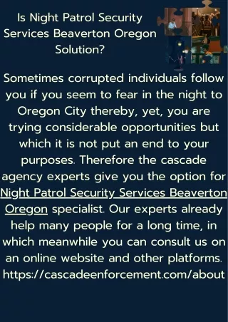 Is Night Patrol Security Services Beaverton Oregon Solution