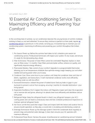 10 Essential Air Conditioning Service Tips_ Maximizing Efficiency and Powering Your Comfort!
