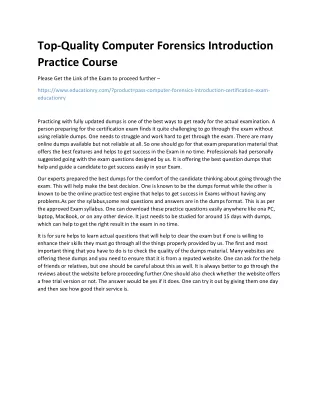 top quality computer forensics introduction