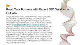 Boost Your Business with Expert SEO Services in Oakville