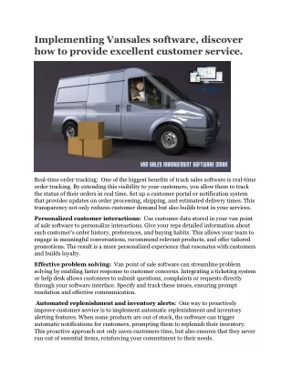 implementing vansales software discover