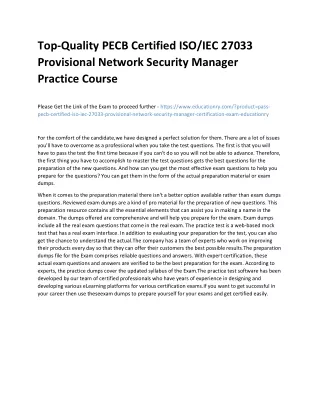 top quality pecb certified iso iec 27033