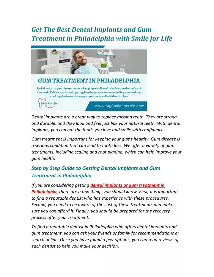 get the best dental implants and gum treatment