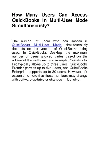 How Many Users Can Access QuickBooks in Multi