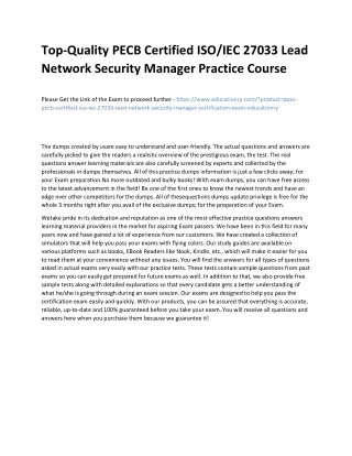 top quality pecb certified iso iec 27033 lead