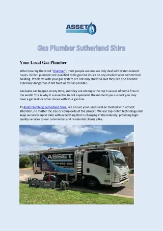 Gas Plumber Sutherland Shire