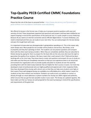 top quality pecb certified cmmc foundations