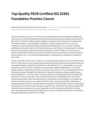 top quality pecb certified iso 22301 foundation