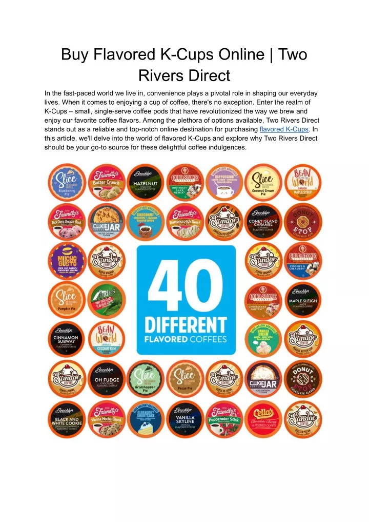 buy flavored k cups online two rivers direct