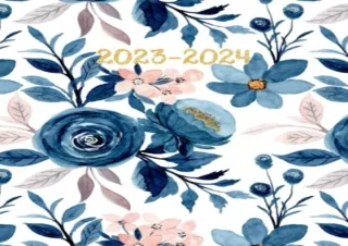 READ ONLINE Monthly Planner 2023-2024: Blue Boho ~ Floral Calendar for Women | Cute Rustic