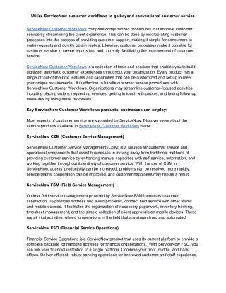 utilize servicenow customer workflows