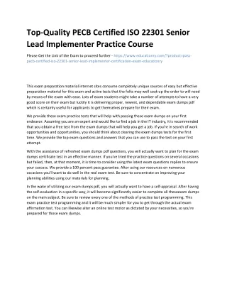 top quality pecb certified iso 22301 senior lead