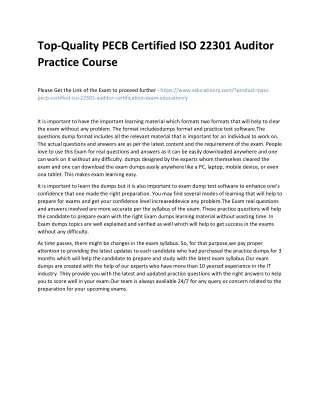 top quality pecb certified iso 22301 auditor
