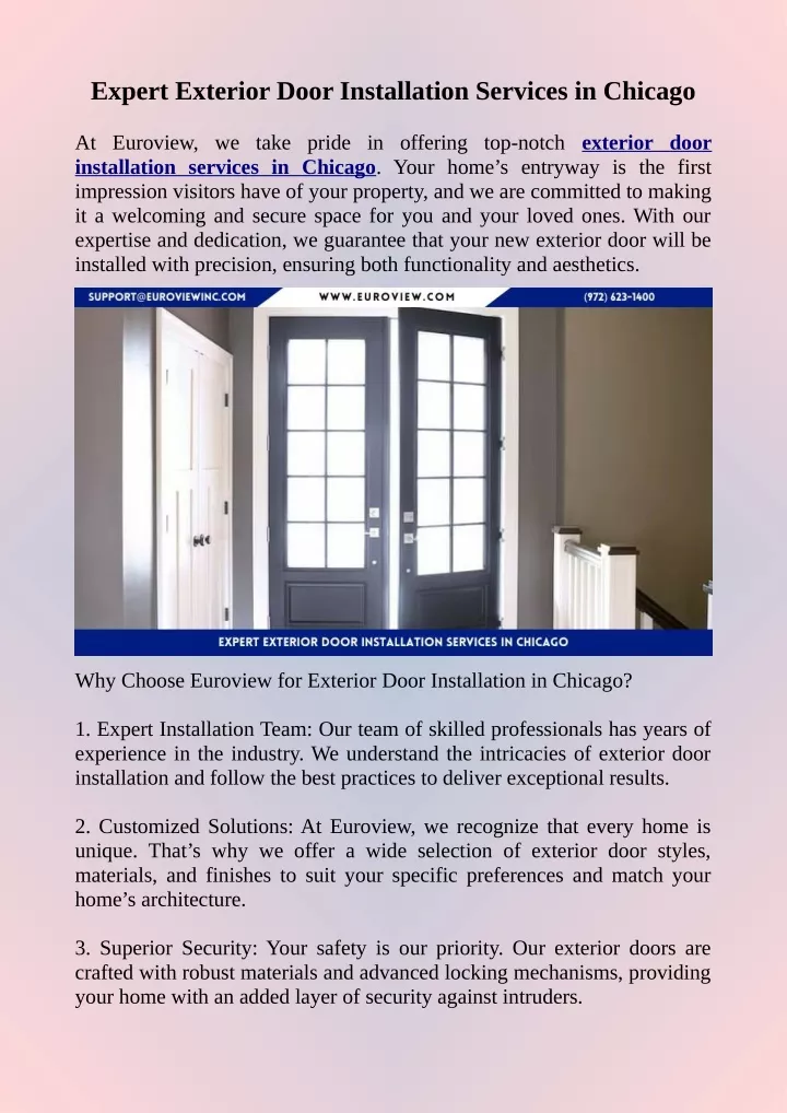 expert exterior door installation services