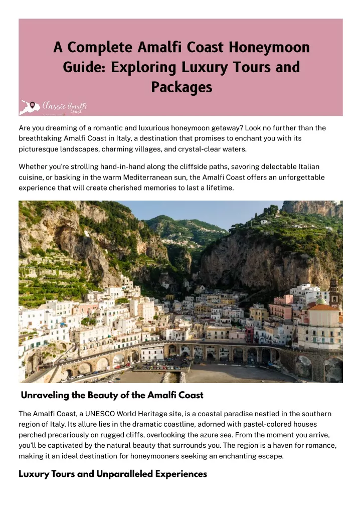 a complete amalfi coast honeymoon guide exploring