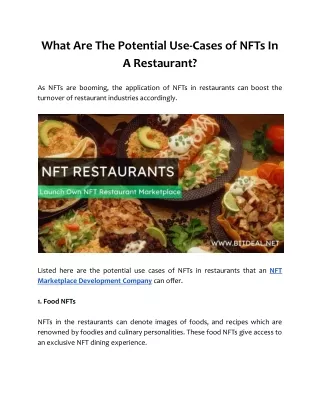 what are the potential use cases of nfts