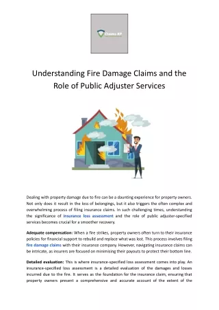 Understanding Fire Damage Claims and the Role of Public Adjuster Services
