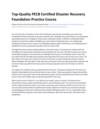 top quality pecb certified disaster recovery
