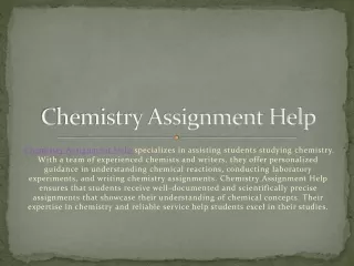 chemistry assignment help
