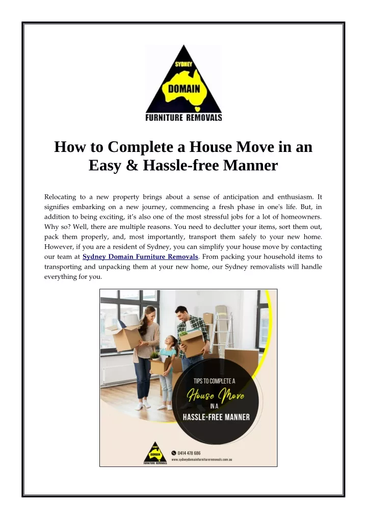 how to complete a house move in an easy hassle