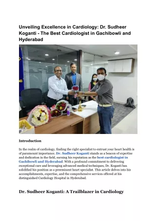 Best Cardiologist in Gachibowli and Hyderabad