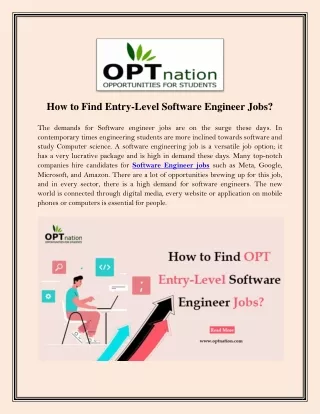 how to find entry level software engineer jobs