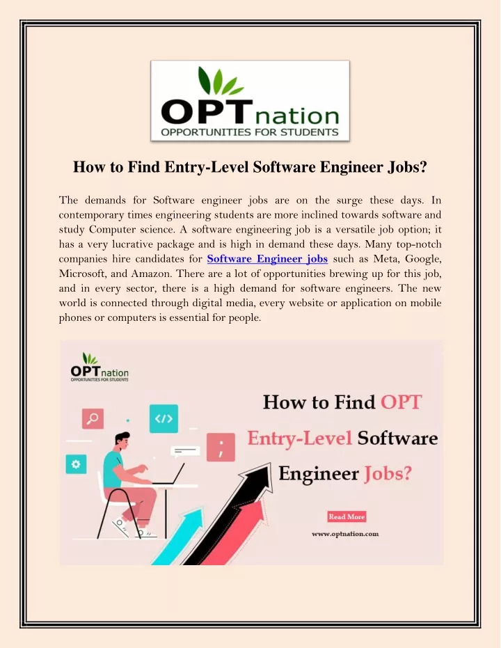 how to find entry level software engineer jobs
