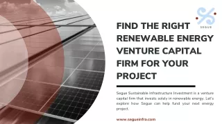 Find the Right Renewable Energy Venture Capital Firm for Your Project