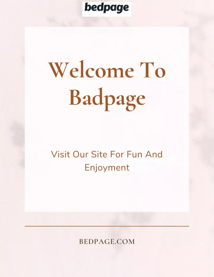 welcome to badpage