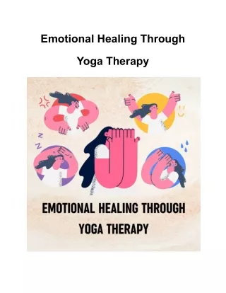 Emotional Healing Through Yoga Therapy