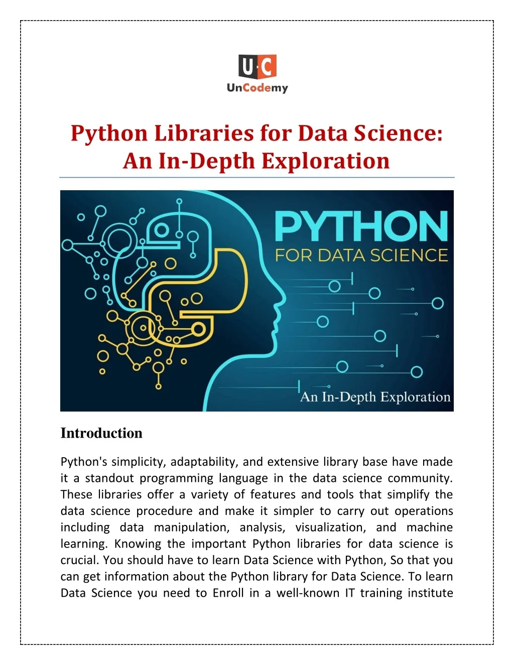 PPT - Python Libraries for Data Science: An In-Depth Exploration ...