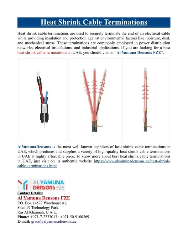 Heat Shrink Cable Terminations