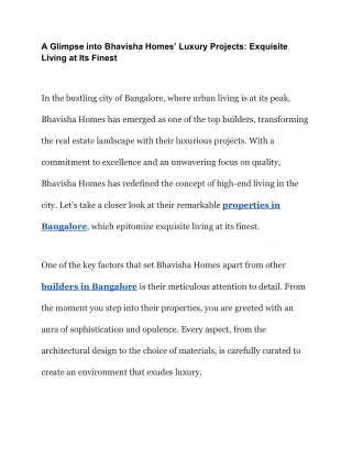a glimpse into bhavisha homes luxury projects
