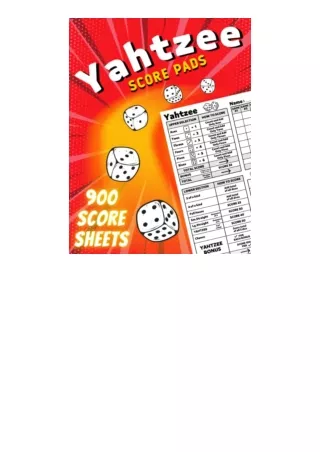 PDF read online Yahtzee Score Pads: 900 Large Score Sheets for Scorekeeping: Beautifully Designed Score Cards | Dice Boa