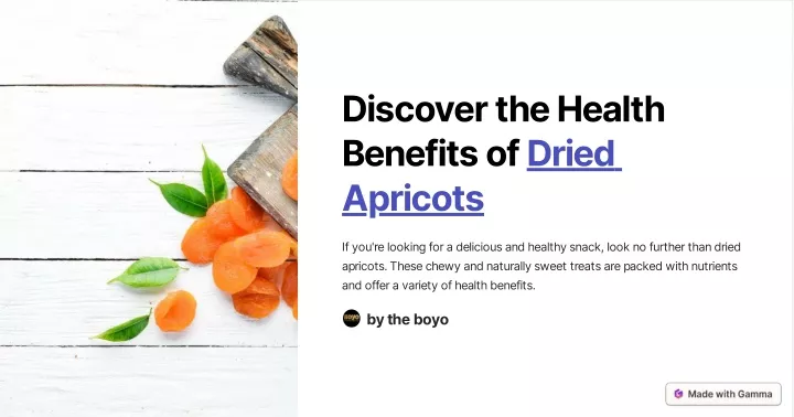 discover the health benefits of dried apricots