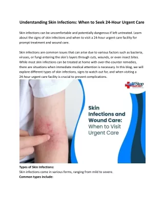 Skin Infections and Wound Care: When to Visit Urgent Care