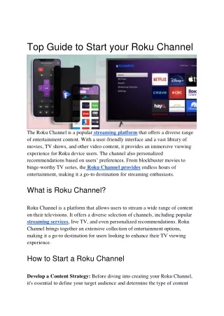 Top Guide to Start your Roku Channel