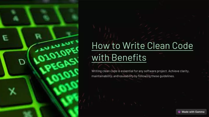 how to write clean code with benefits