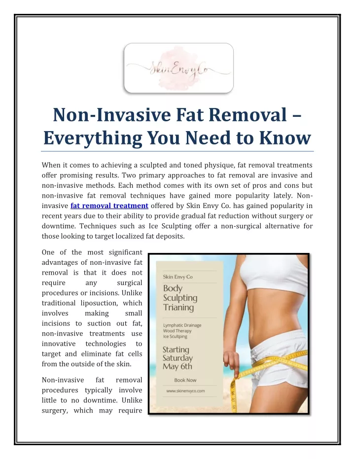non invasive fat removal everything you need