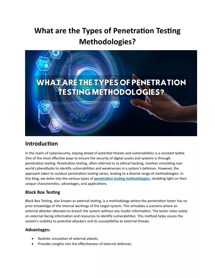 what are the types of penetration testing