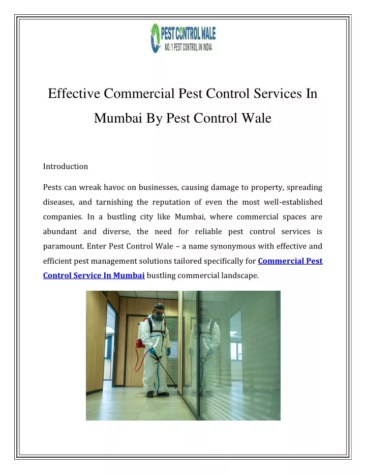 effective commercial pest control services in