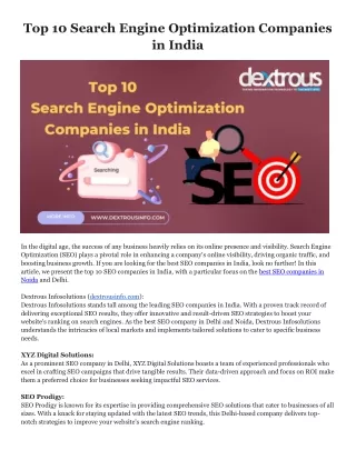 Top 10 Search Engine Optimization Companies in India