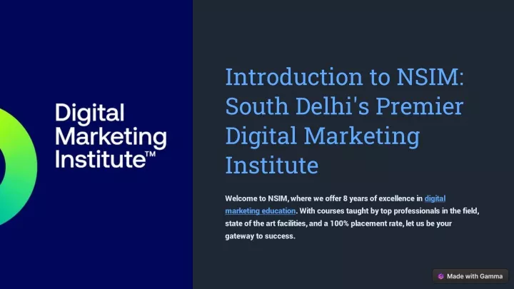 introduction to nsim south delhi s premier
