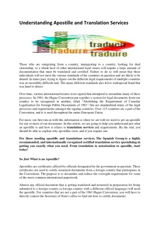 understanding apostille and translation services