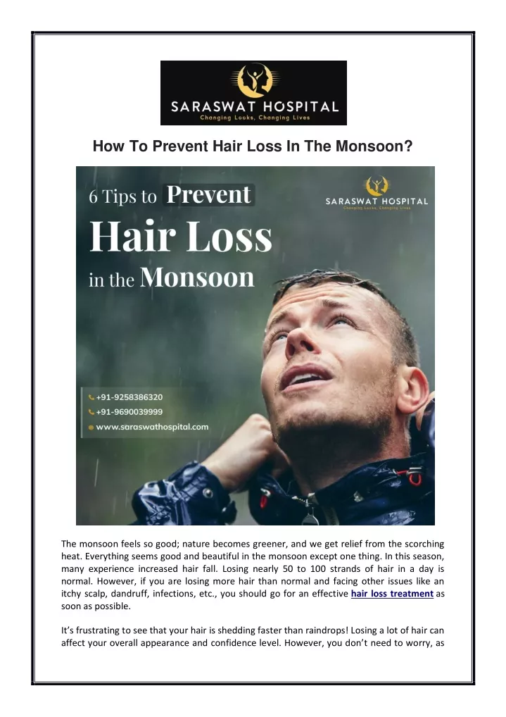 how to prevent hair loss in the monsoon